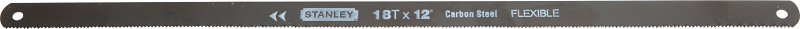STANLEY 15-928A Hacksaw Blade, HCS, 1/2 in W, 12 in L, 18 TPI, HCS Cutting Edge
