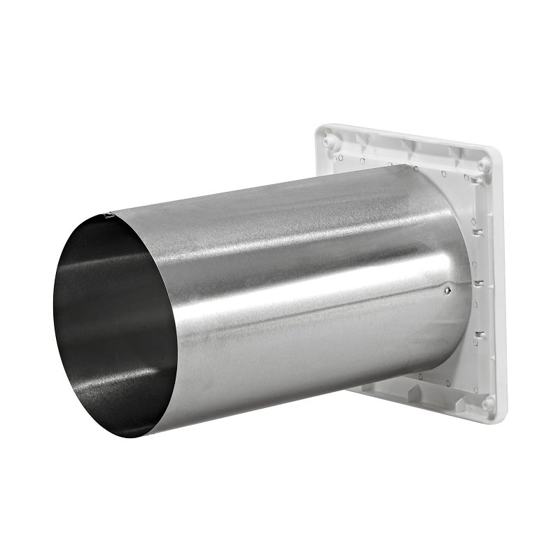 Lambro 361WTP Wall Cap Louvered Vent, 6 in Dia, Plastic, White