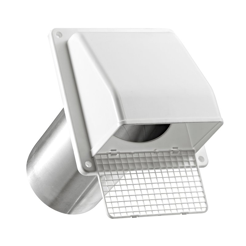 Lambro 606WTP Air Intake Louver Vent, 6 in Dia, Plastic, White