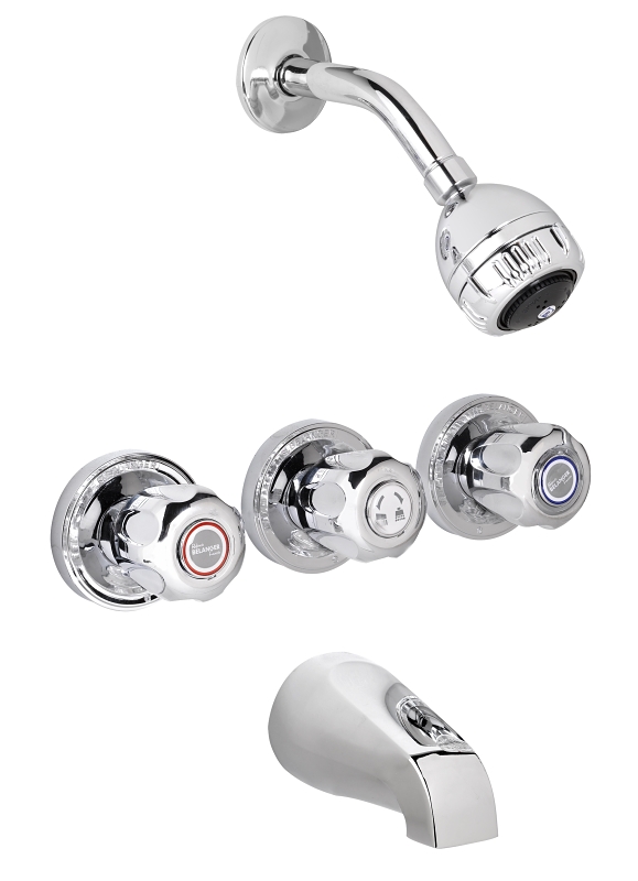Belanger 3060W Bathtub/Shower Faucet, Swivel Showerhead, 2.5 gpm Showerhead, 2 Spray Settings, Slip-On Tub Spout, Brass