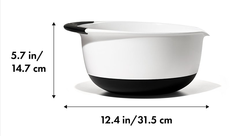 Good Grips 1059701 Mixing Bowl, 5 qt Capacity, 11-1/2 in Dia, 5-1/2 in L, Plastic
