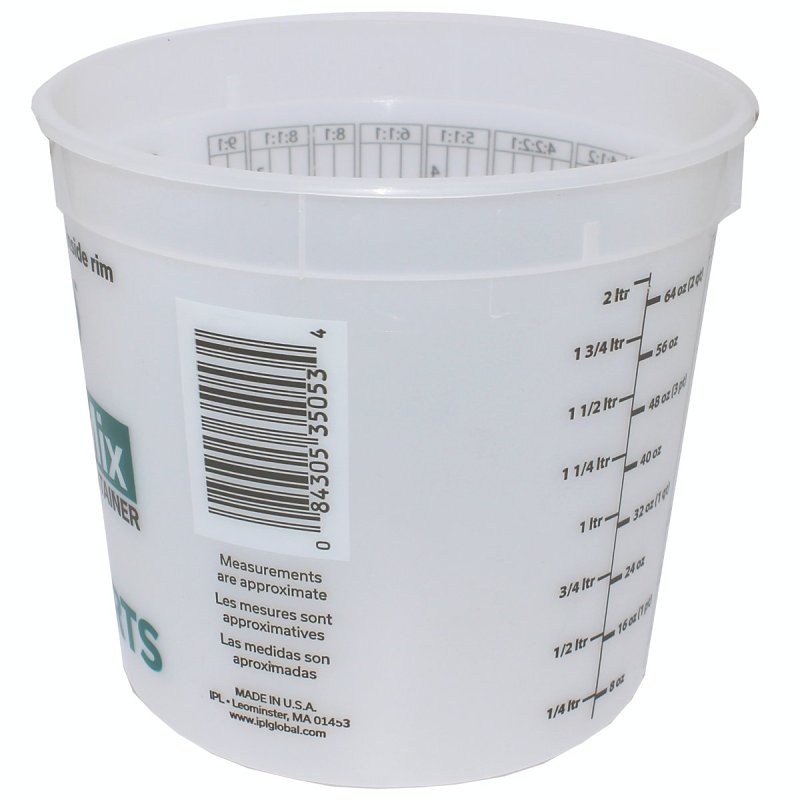 Leaktite #5M3 Multi-Mix Container, 2-1/2 qt, HDPE, Clear