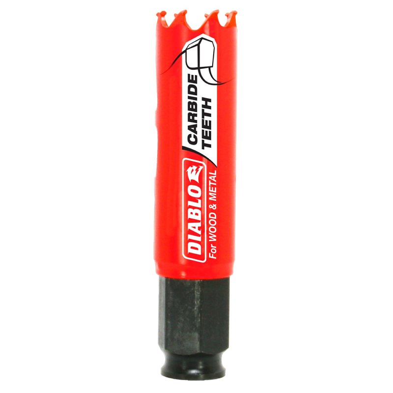 Diablo DHS0875CT Hole Saw, 7/8 in Dia, 2-3/8 in D Cutting, Carbide Cutting Edge