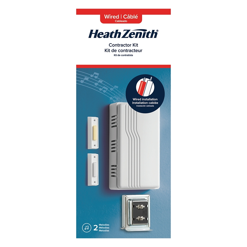 Heath Zenith 18000074 Doorbell Kit, Wired, Ding, Ding-Dong Tone, 95 dB, White