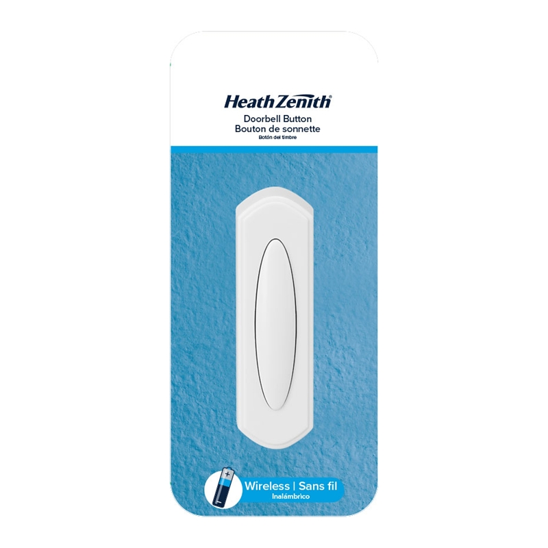Heath Zenith 18000132 Classic Style Pushbutton Doorbell, Wireless, White
