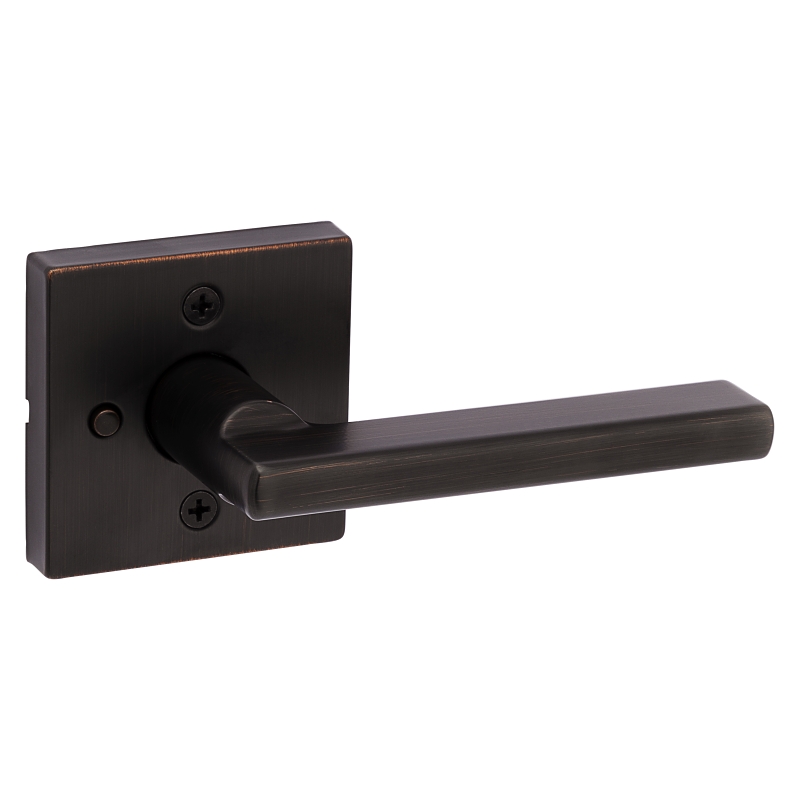 Kwikset Signature Series 155HFL SQT 11P Privacy Lever, Venetian Bronze, Zinc, Residential, 2-5/8 in Rose/Base, 2 Grade