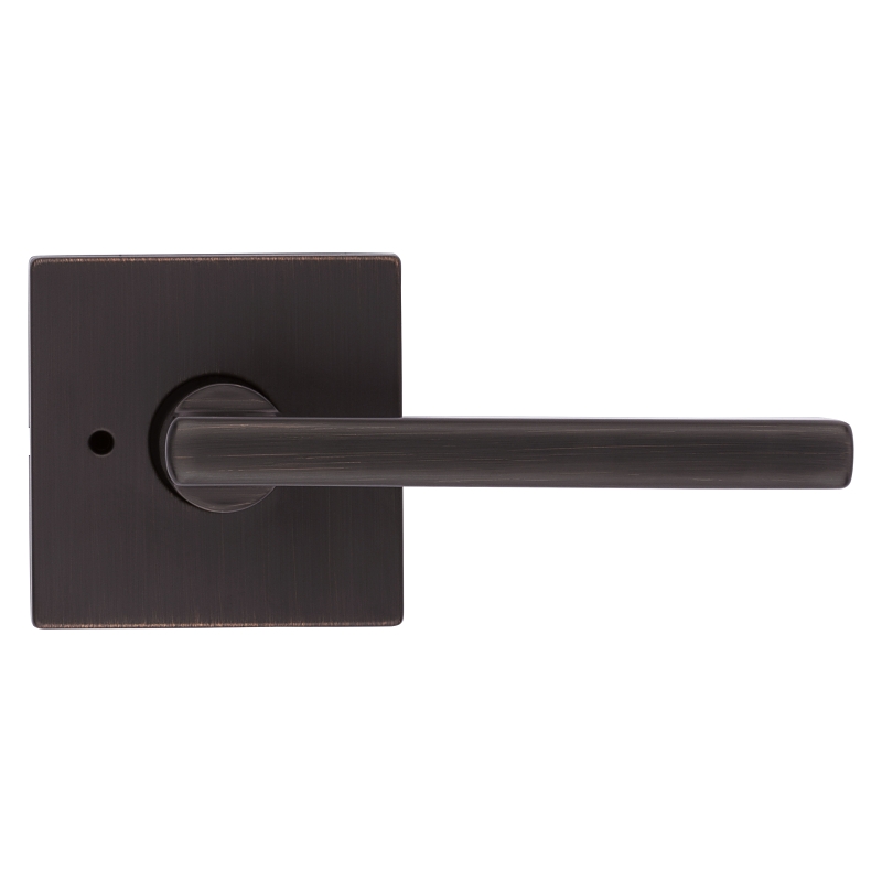 Kwikset Signature Series 155HFL SQT 11P Privacy Lever, Venetian Bronze, Zinc, Residential, 2-5/8 in Rose/Base, 2 Grade