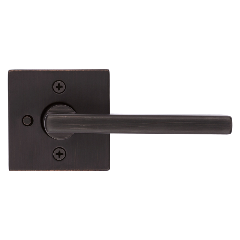 Kwikset Signature Series 155HFL SQT 11P Privacy Lever, Venetian Bronze, Zinc, Residential, 2-5/8 in Rose/Base, 2 Grade