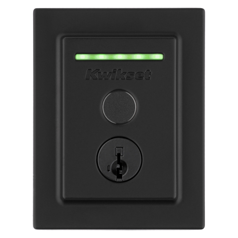 Kwikset Halo Series 959 CNT FPTR WIFI 514 Electronic Deadbolt, Matte Black, Residential, Brass/Steel, OS: Android