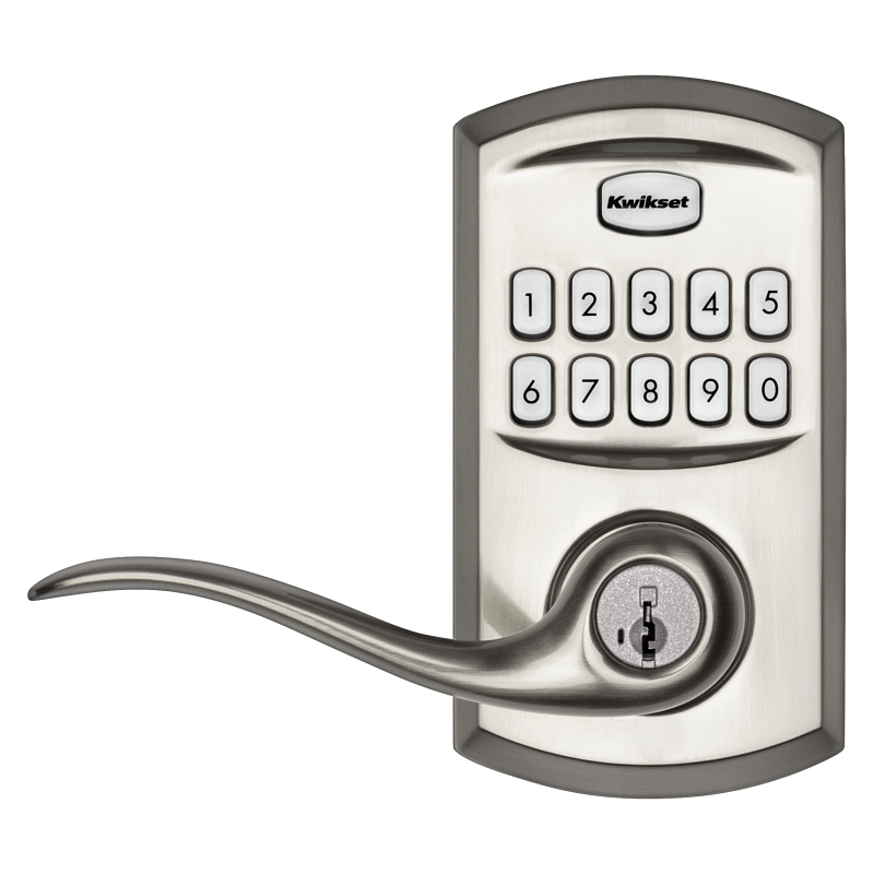 Kwikset 911TNL 15 SMT Electronic Entry Lock, Satin Nickel, Residential, AAA Grade, Metal, Universal Hand