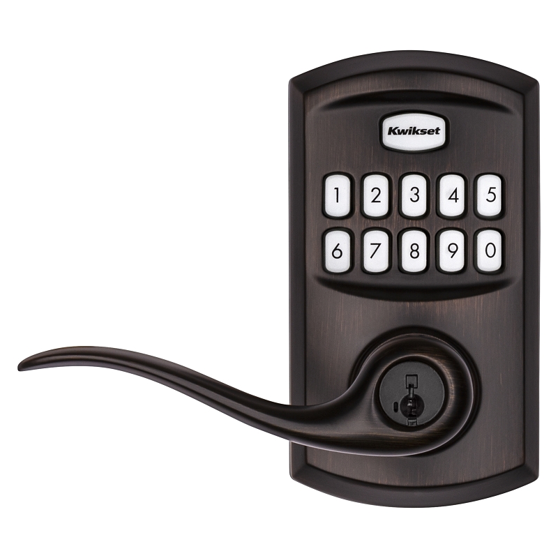 Kwikset 911TNL 11P SMT Electronic Entry Lock, Venetian Bronze, Residential, Metal, Reversible Hand