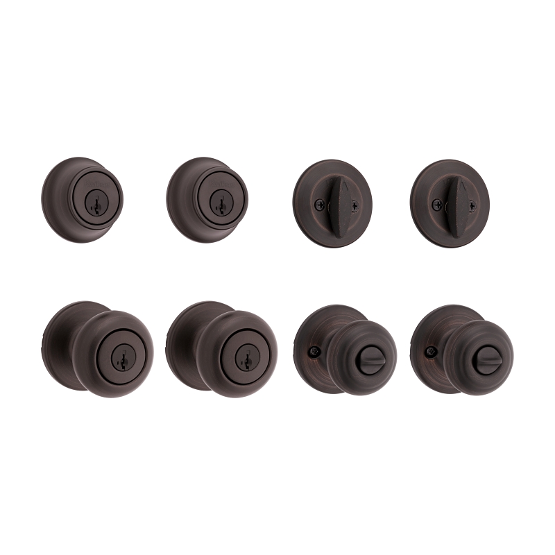 Kwikset Cove Series 92420-063 Entry Knob and Single Cylinder Deadbolt, Knob Interior Handle, Right, Knob Handle, 1/PK