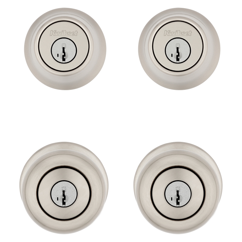 Kwikset Cove Series 92420-059 Entry Knob and Single Cylinder Deadbolt, Knob Interior Handle, Left, Right, Knob Handle