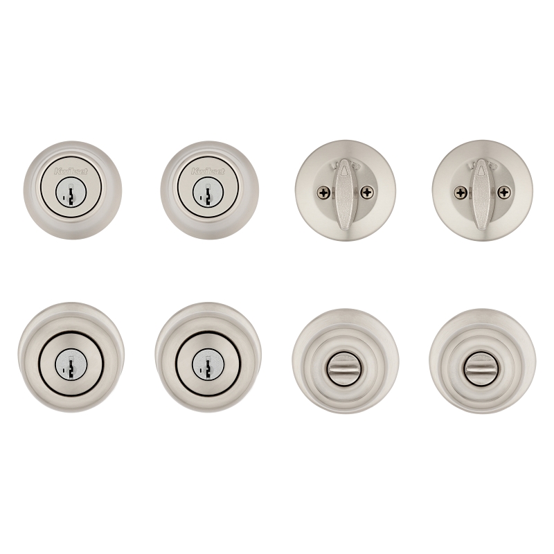 Kwikset Cove Series 92420-059 Entry Knob and Single Cylinder Deadbolt, Knob Interior Handle, Left, Right, Knob Handle