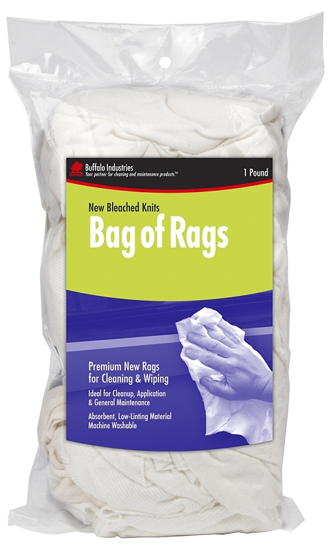 Buffalo 60200 Bleached Knit Rag, Bright White