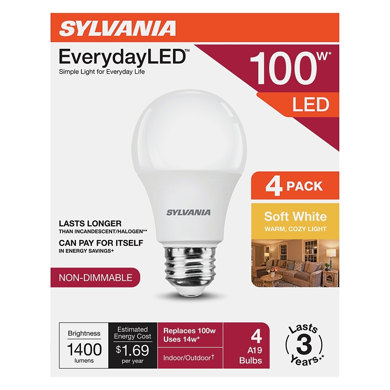 Sylvania 42018 LED Light Bulb, A19 Lamp, Soft White