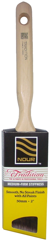 Nour 5981-50NT Paint Brush, 2 in W, Angle Sash Brush, Nylon/Polyester Bristle, Sash Handle