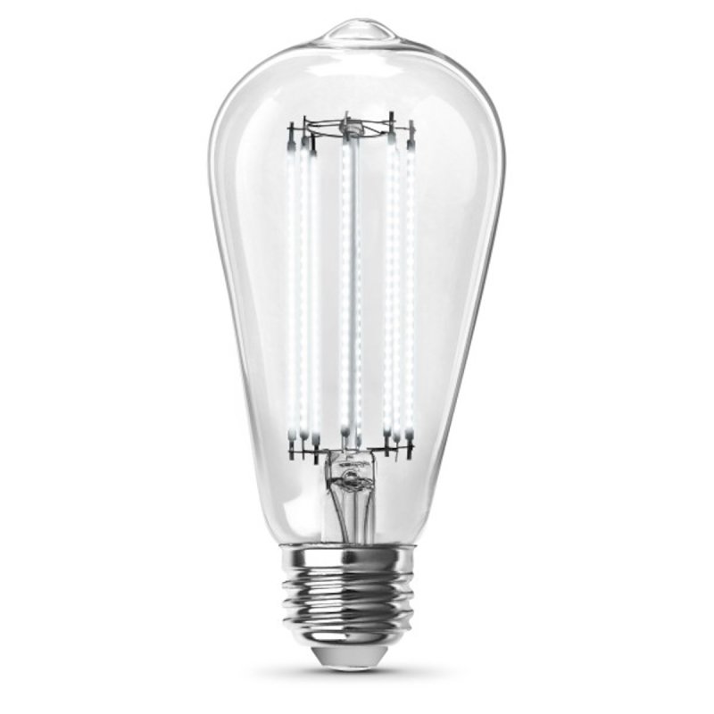 Feit Electric ST19100CL/950CA/2 LED Light Bulb, 120 V, 1490 Lumens, 15 W, ST19 Lamp, 100 W Equivalent, Clear, 2/PK