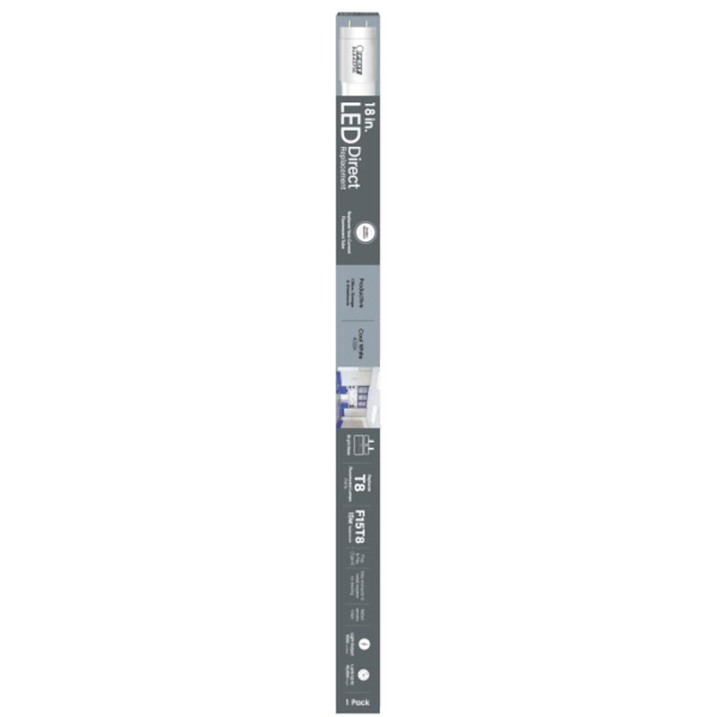 Feit Electric T818/840/LED Linear LED Tube, T8 Tubular Lamp, G13 Lamp Base, Cool White Light, 4000 K Color Temp