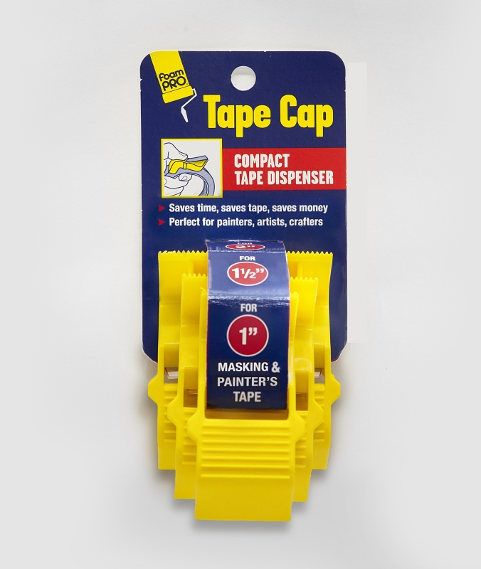 Foampro Tape Cap 149 Tape Dispenser Pack, Plastic, Yellow