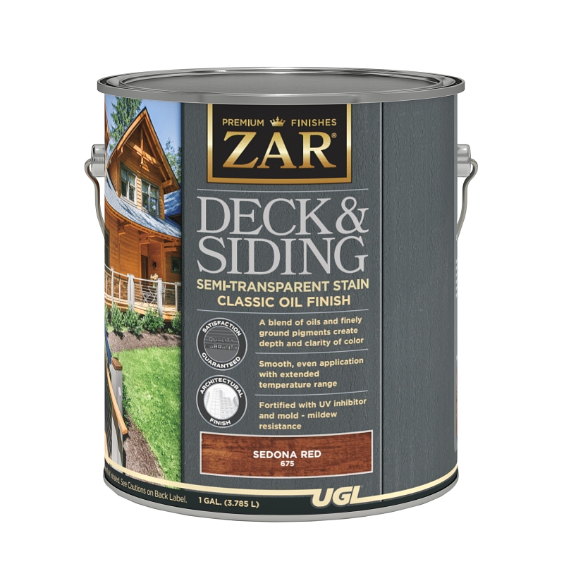 ZAR 67513 Semi-Transparent Stain, Sedona Red, Liquid, 1 gal