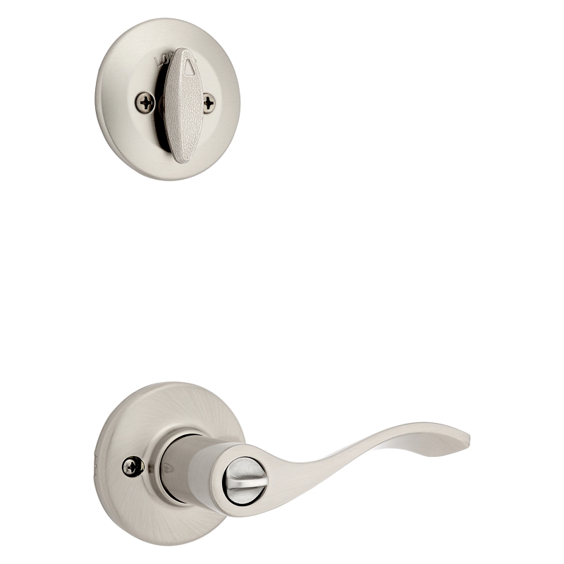 Kwikset 96900-420 Deadbolt Security Set, Keyed Entry Lock, Lever Handle, Balboa Design, Satin Nickel, Turn Piece