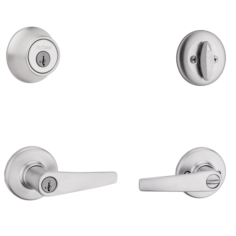 Kwikset Balboa Satin Chrome Universal Keyed Entry Door Handle