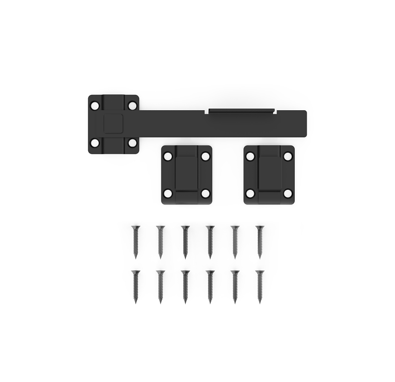 National Hardware N166-023 Modern Drop Bar Latch, 8-3/32 in L, 1-11/32 in W, Steel, Black