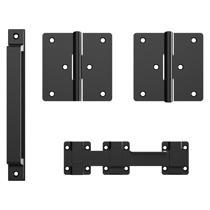 National Hardware N166-026 Modern Gate Kit, Steel, Black, 4-Piece