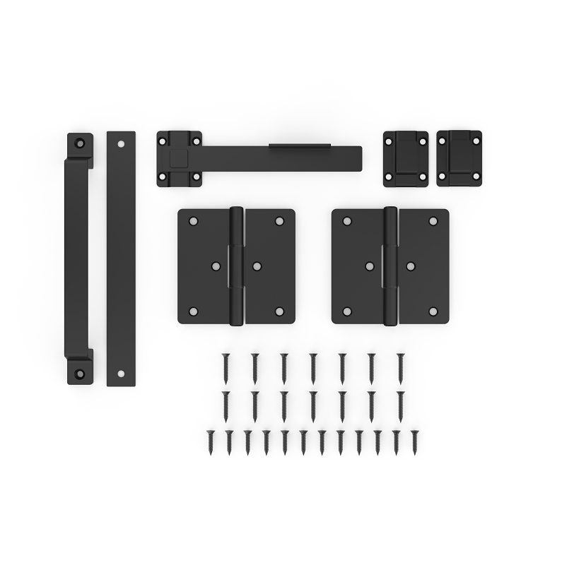 National Hardware N166-026 Modern Gate Kit, Steel, Black, 4-Piece