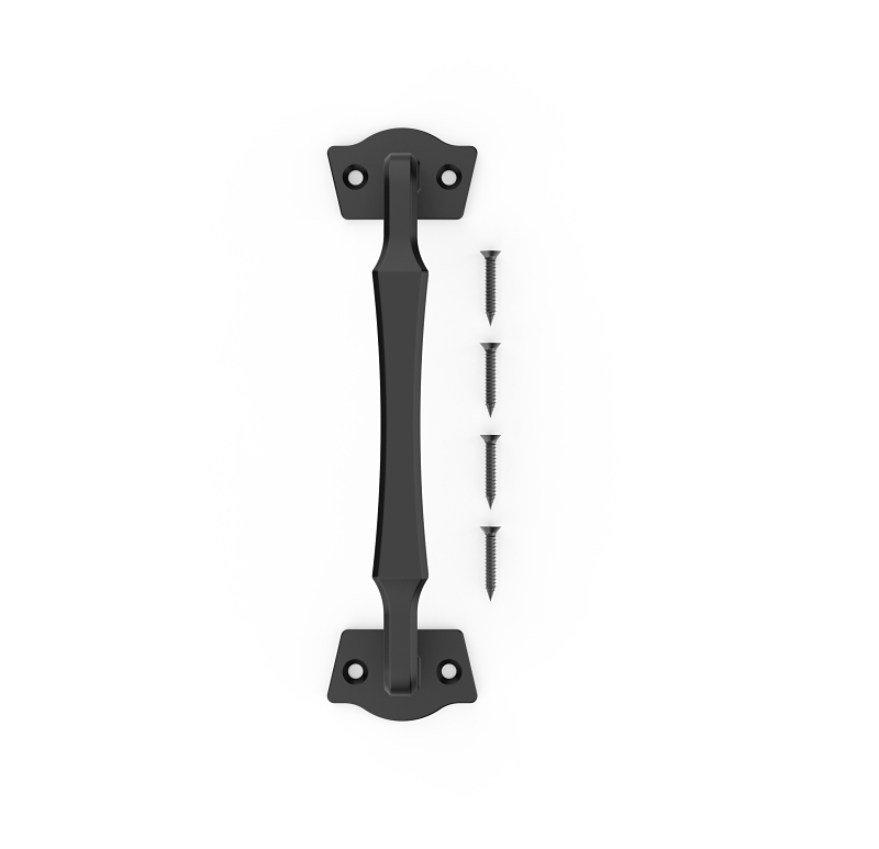 National Hardware N166-027 Rustic Modern Gate Pull, 9-7/8 in L Handle, Steel, Black