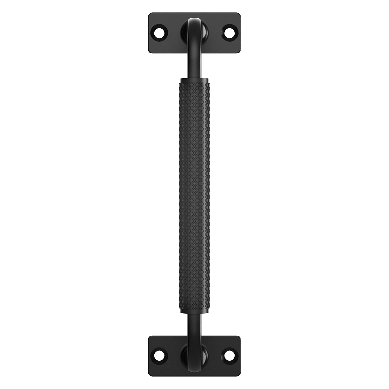 National Hardware N166-032 Industrial Gate Pull, 8-13/16 in L Handle, Zinc Alloy, Black