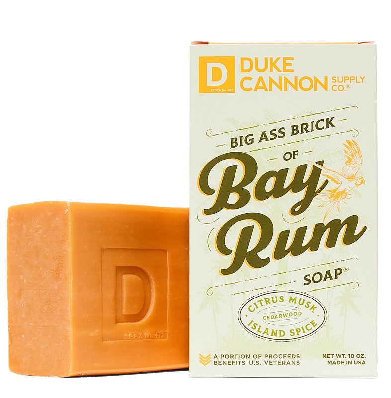 Duke Cannon 01BAYRUM Big Ass Brick of Bay Rum Soap, Bar, Cedar Wood, Citrus Musk, Island Spices, 10 oz