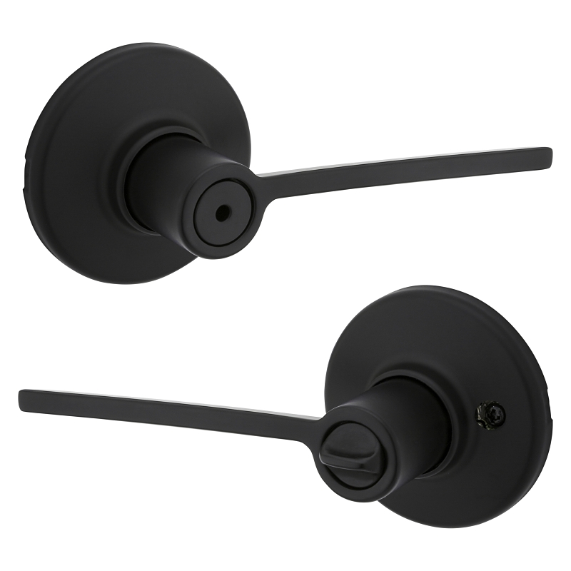 Kwikset Ladera Series 300LRL RDT 514 CP Privacy Lockset, Matte, Zinc, Black, Left, Right Hand