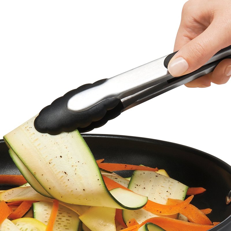 Good Grips 1054627V4 Serving Tongs, 9 in L, Stainless Steel