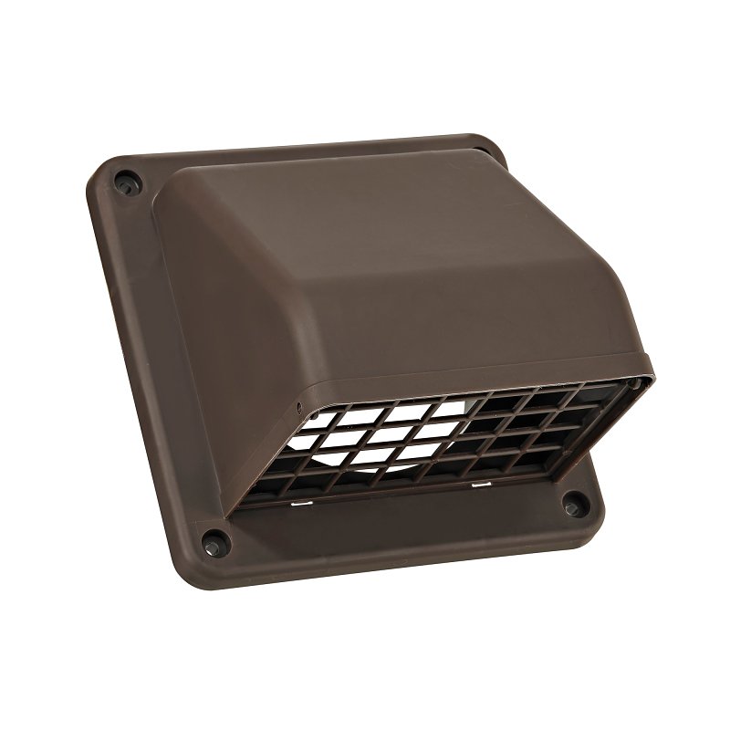 Lambro 1471B Hood Vent, 4 in Duct, Plastic Hood, Brown Hood