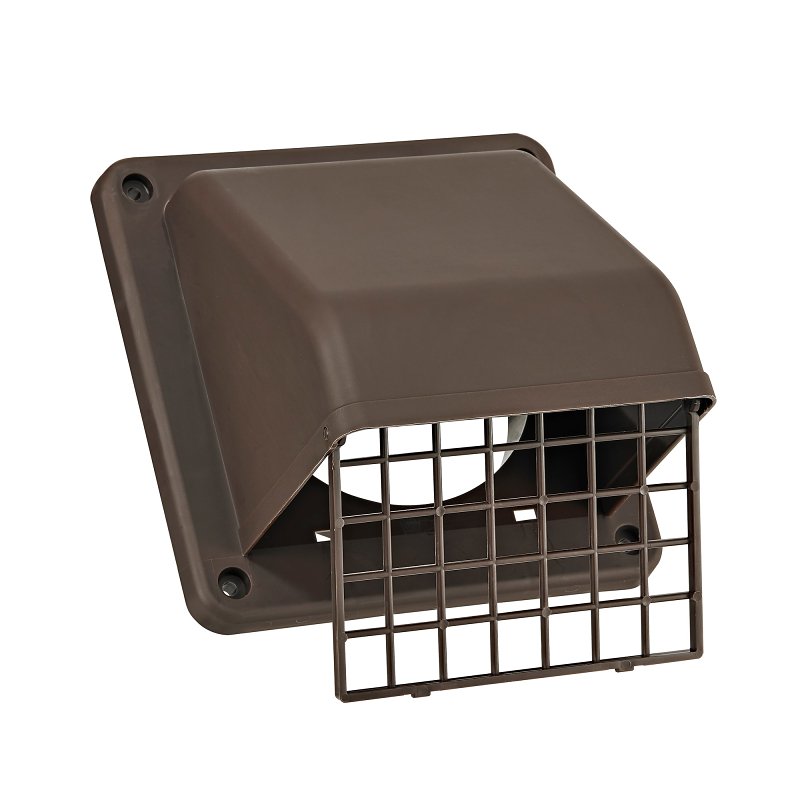 Lambro 1471B Hood Vent, 4 in Duct, Plastic Hood, Brown Hood