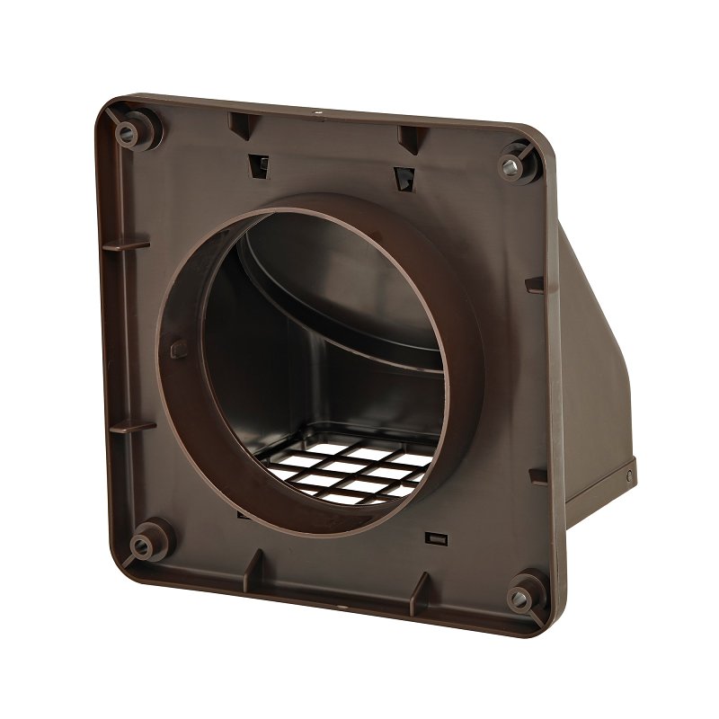 Lambro 1471B Hood Vent, 4 in Duct, Plastic Hood, Brown Hood