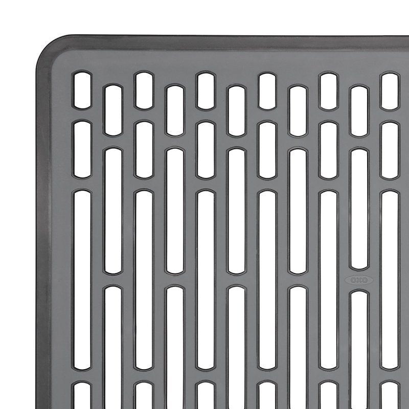 Good Grips 13190610 Sink Mat, 12-1/4 in L, 11-1/2 in W, 1/2 in Thick, Silicone, Gray
