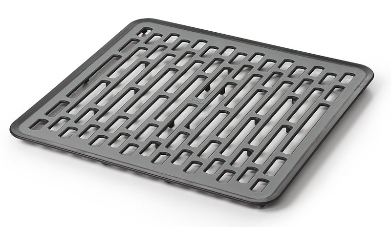 Good Grips 13190610 Sink Mat, 12-1/4 in L, 11-1/2 in W, 1/2 in Thick, Silicone, Gray