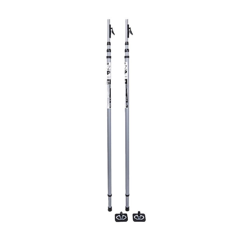 E-Z Up 54733 Dust Containment Sheeting Pole, Telescoping, 4 ft 7-1/2 in to 12 ft L, Steel, Gray