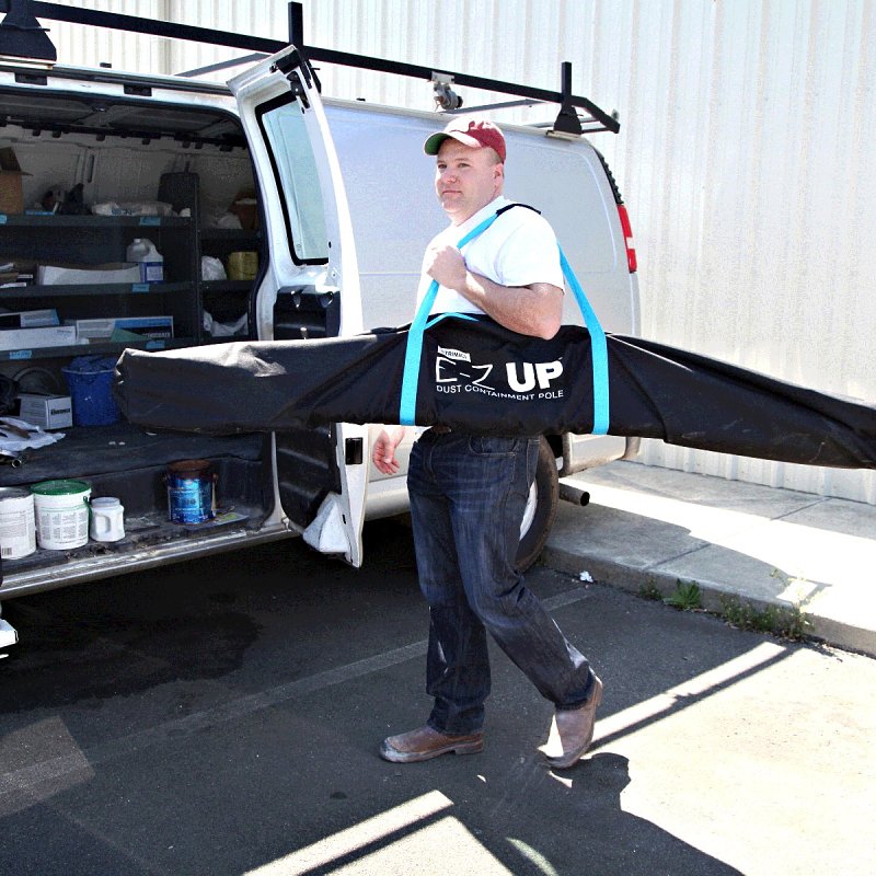 E-Z Up 54731 Dust Containment Pole Bag, Heavy-Duty, 79-23/32 in L, 6-29/32 in W, Polyester, Black