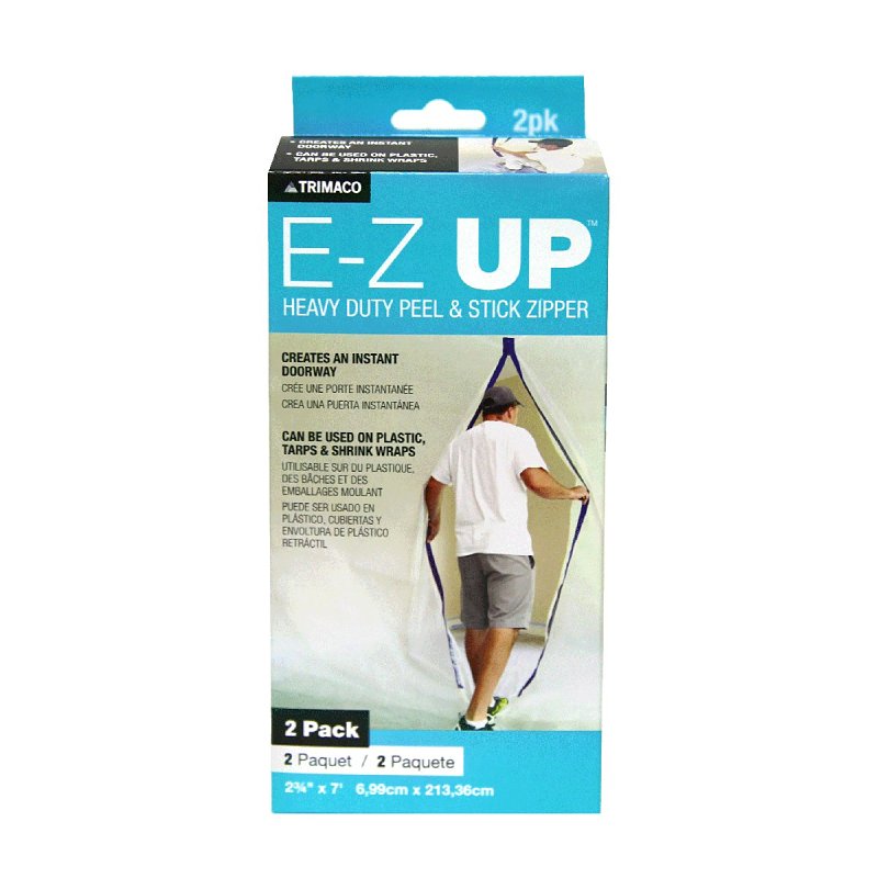 Trimaco E-Z UP 06184/4 Fabric Adhesive Zipper, Heavy-Duty, 7 ft L, 2-3/4 in W
