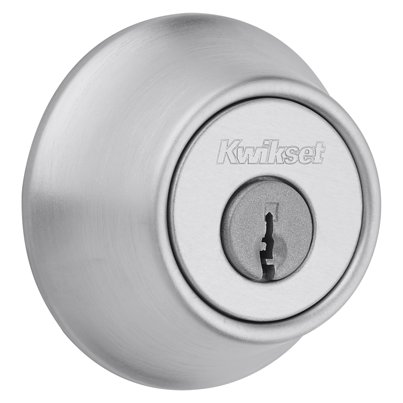 Kwikset 660 26DRCALRCSK3BX Deadbolt, Traditional, Satin Chrome, 2-3/8, 2-3/4 in Backset, 1-3/4 to 1-3/8 in Thick Door