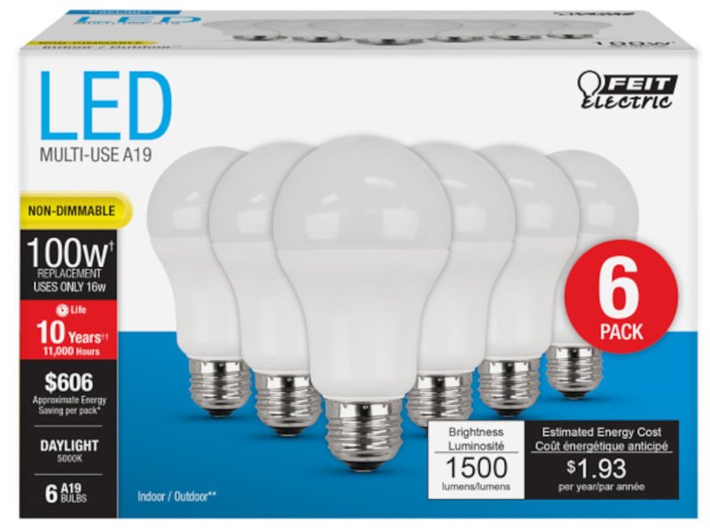 BULB LED ND A19 DLT 5000K 100W