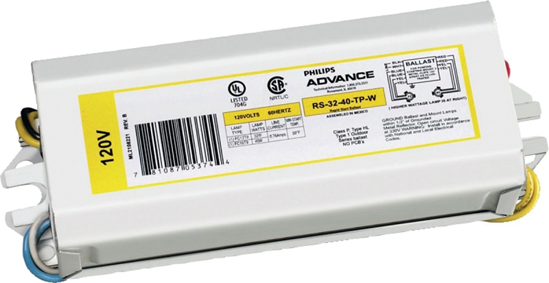 Philips Advance Magnetic NPF Series RS3240TPWI Magnetic Ballast, 120 V, 56 W, 2-Lamp