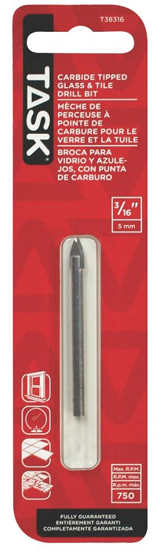 Task T38316 Drill Bit, 3/16 in Dia, 2-1/4 in OAL