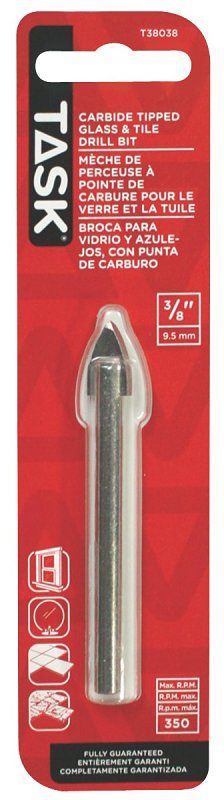 Task T38038 Drill Bit, 3/8 in Dia, 3-3/4 in OAL