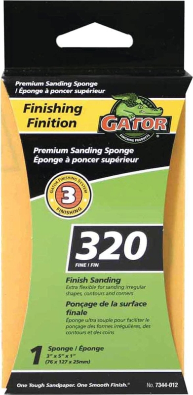 Gator 7344-012 Sanding Sponge, 5 in L, 3 in W, 320 Grit