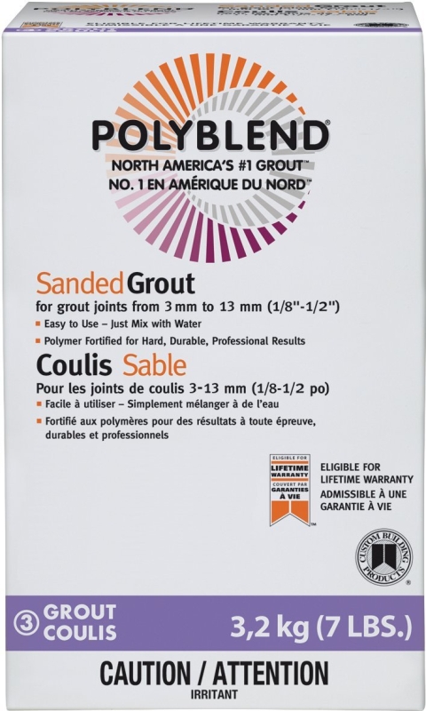 Custom Polyblend CPBG227-4 Sanded Grout, Sahara Tan, 7 lb Box